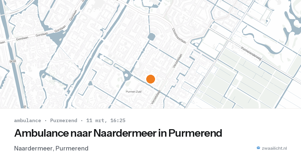 Ambulance naar Naardermeer in Purmerend — 11 mrt 2026