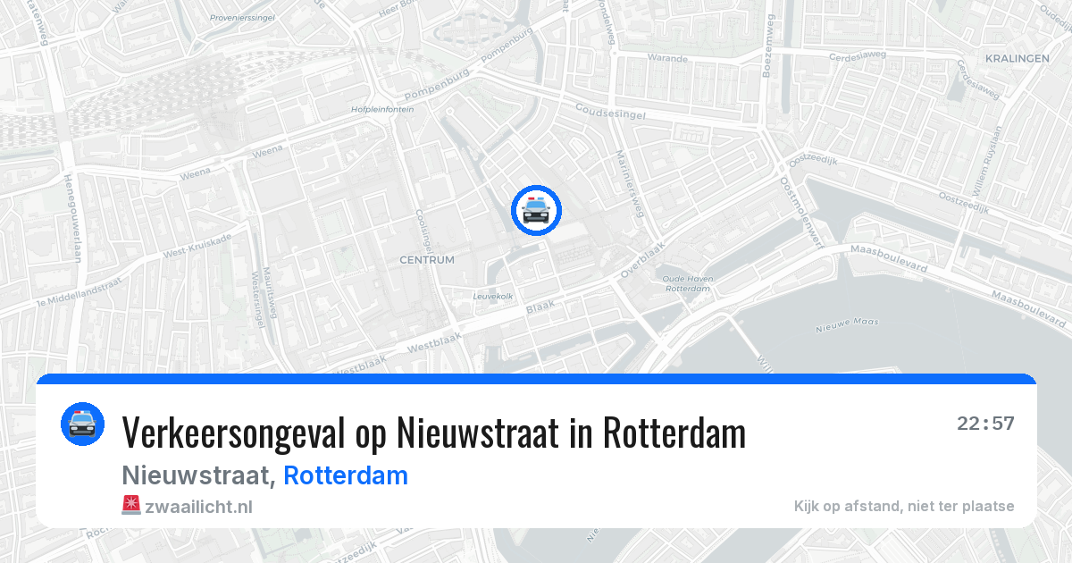 Verkeersongeval op Nieuwstraat in Rotterdam — 7 aug 2026