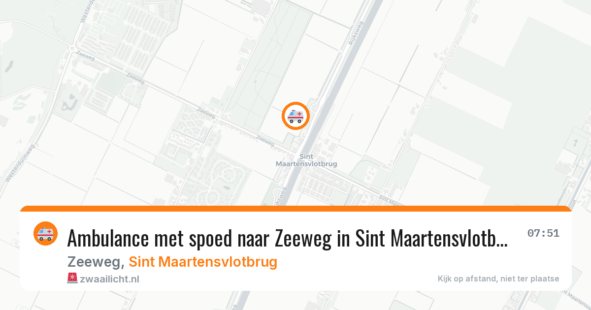 Ambulance met spoed naar Zeeweg in Sint Maartensvlotbrug — 3 aug 2026