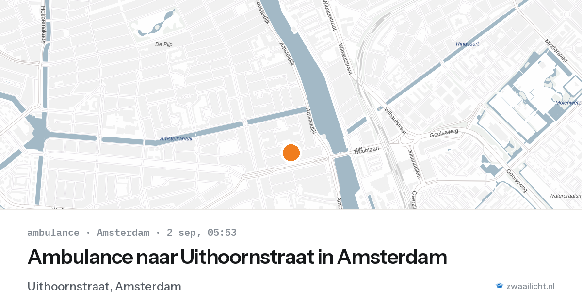 Ambulance naar Uithoornstraat in Amsterdam — 2 sep 2026