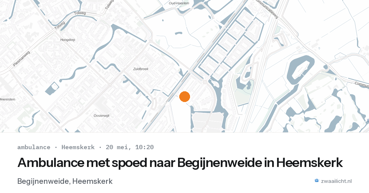 Ambulance met spoed naar Begijnenweide in Heemskerk — 20 mei 2026
