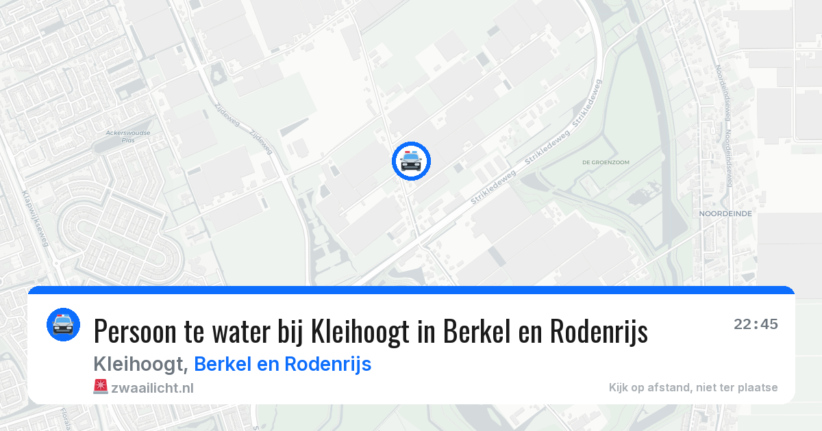 Persoon te water bij Kleihoogt in Berkel en Rodenrijs — 12 aug 2026