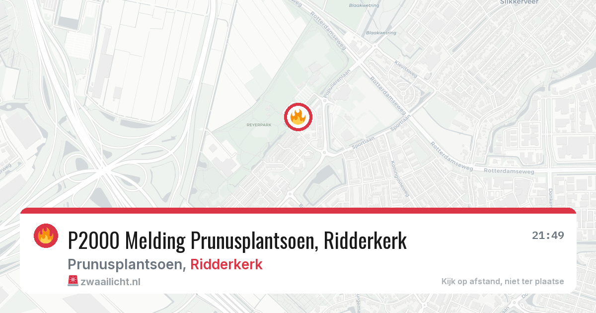 P2000 Melding Prunusplantsoen, Ridderkerk — 19 jun 2026