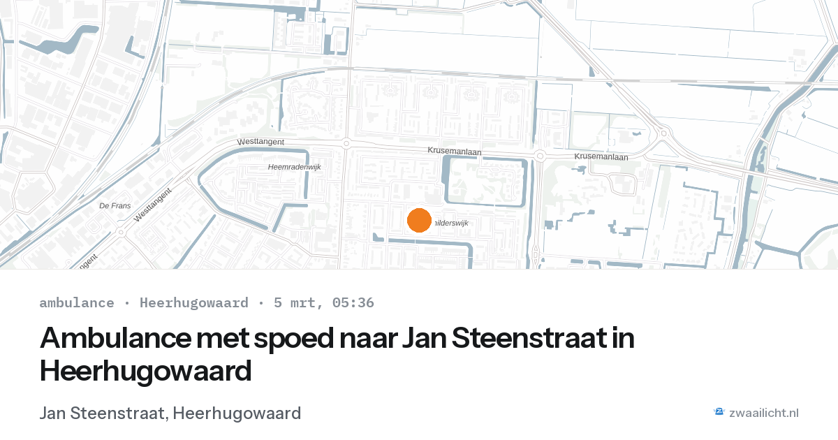 Ambulance met spoed naar Jan Steenstraat in Heerhugowaard — 5 mrt 2026