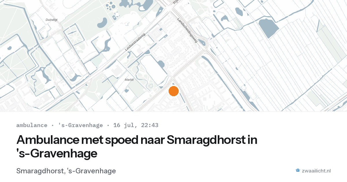 Ambulance met spoed naar Smaragdhorst in 's-Gravenhage — 16 jul 2026