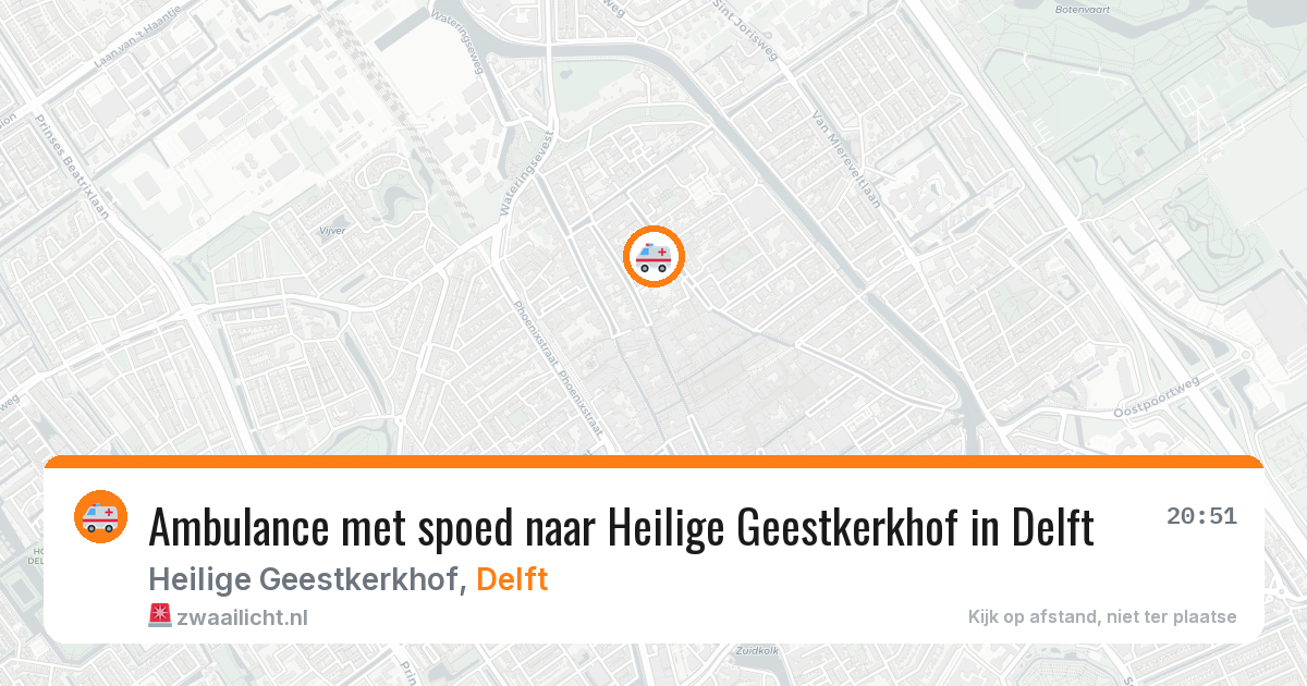 Ambulance met spoed naar Heilige Geestkerkhof in Delft — 24 mei 2026