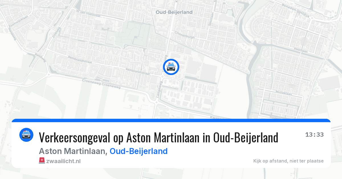 Verkeersongeval op Aston Martinlaan in Oud-Beijerland — 12 mei 2026