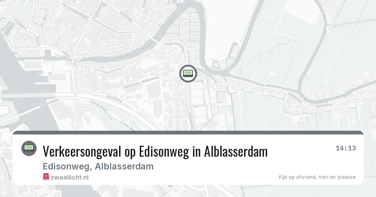 Verkeersongeval op Edisonweg in Alblasserdam — 7 mrt 2026