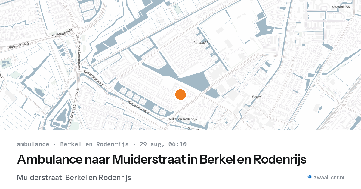 Ambulance naar Muiderstraat in Berkel en Rodenrijs — 29 aug 2026