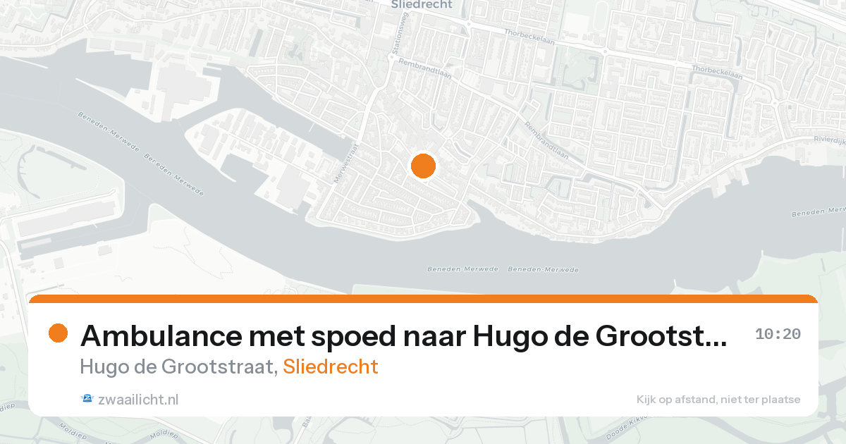 Ambulance met spoed naar Hugo de Grootstraat in Sliedrecht — 7 feb 2026