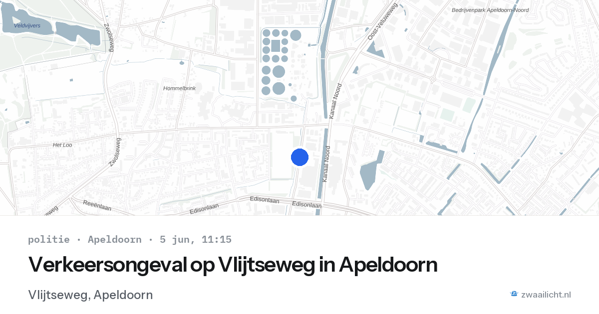 Verkeersongeval op Vlijtseweg in Apeldoorn — 5 jun 2026