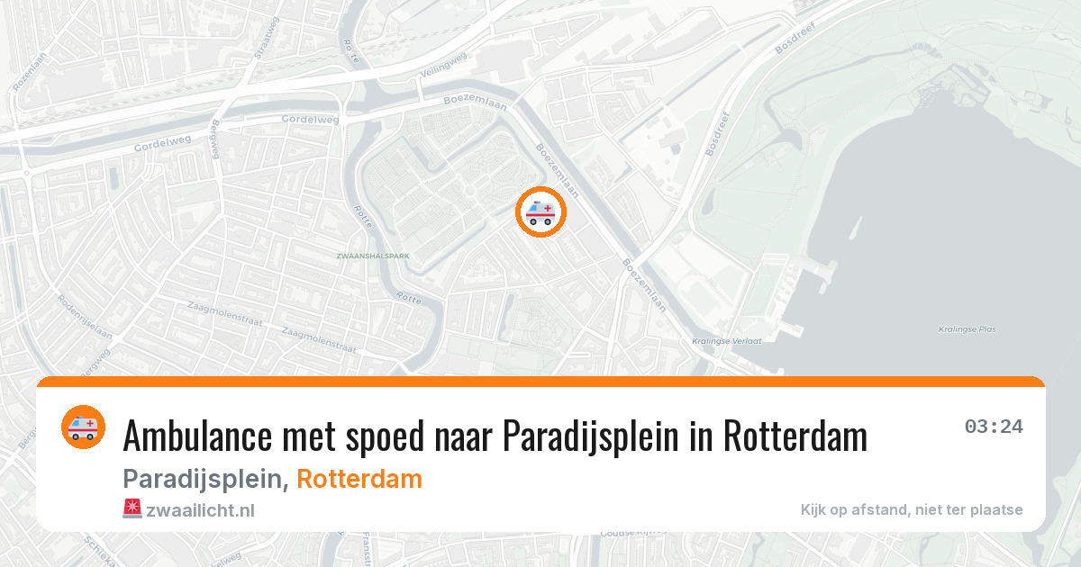 Ambulance met spoed naar Paradijsplein in Rotterdam — 10 aug 2026
