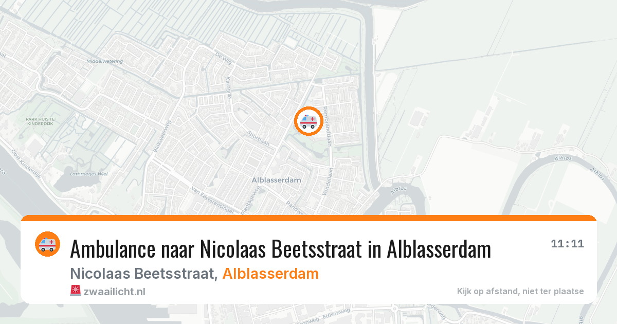 Ambulance naar Nicolaas Beetsstraat in Alblasserdam — 12 aug 2026
