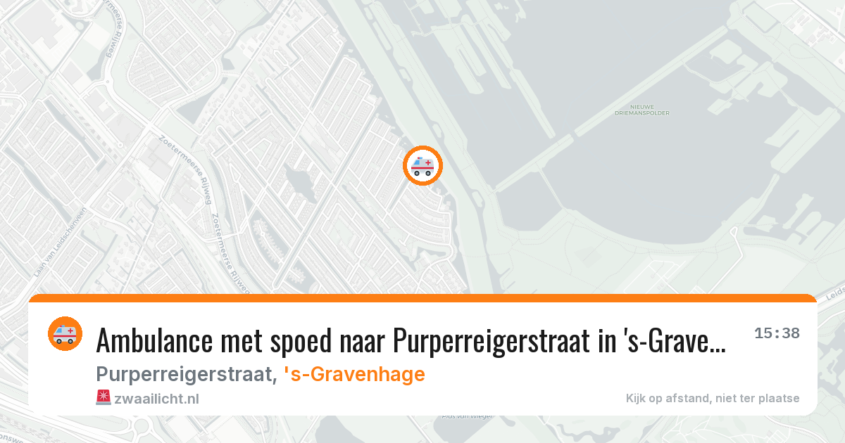 Ambulance met spoed naar Purperreigerstraat in 's-Gravenhage — 19 jun 2026