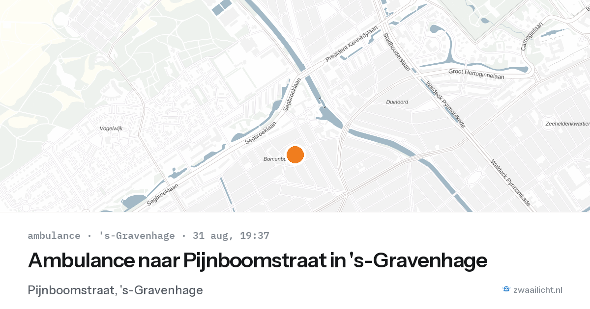 Ambulance naar Pijnboomstraat in 's-Gravenhage — 31 aug 2026