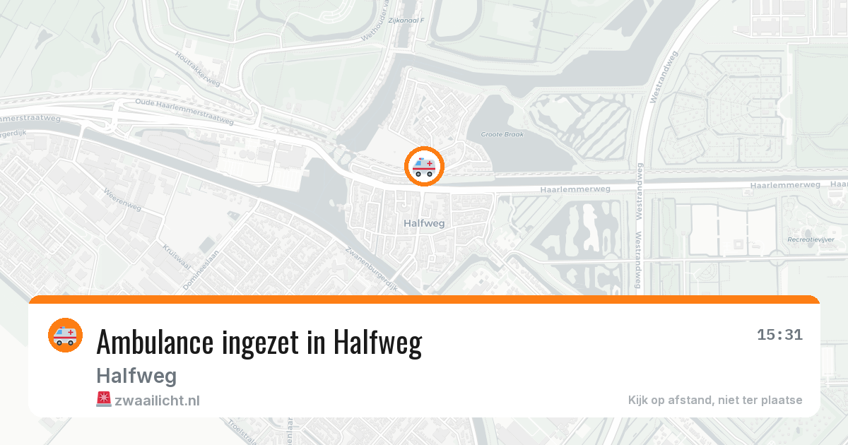 Ambulance ingezet in Halfweg — 6 jul 2026