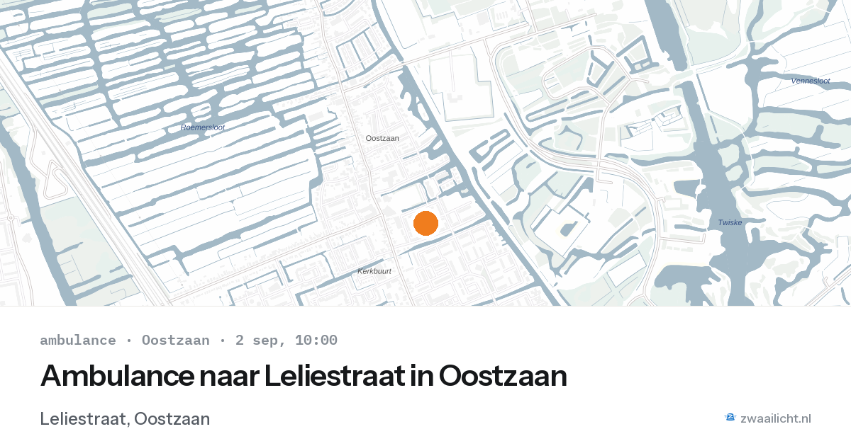 Ambulance naar Leliestraat in Oostzaan — 2 sep 2026