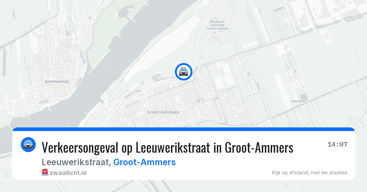 Verkeersongeval op Leeuwerikstraat in Groot-Ammers — 13 jun 2026