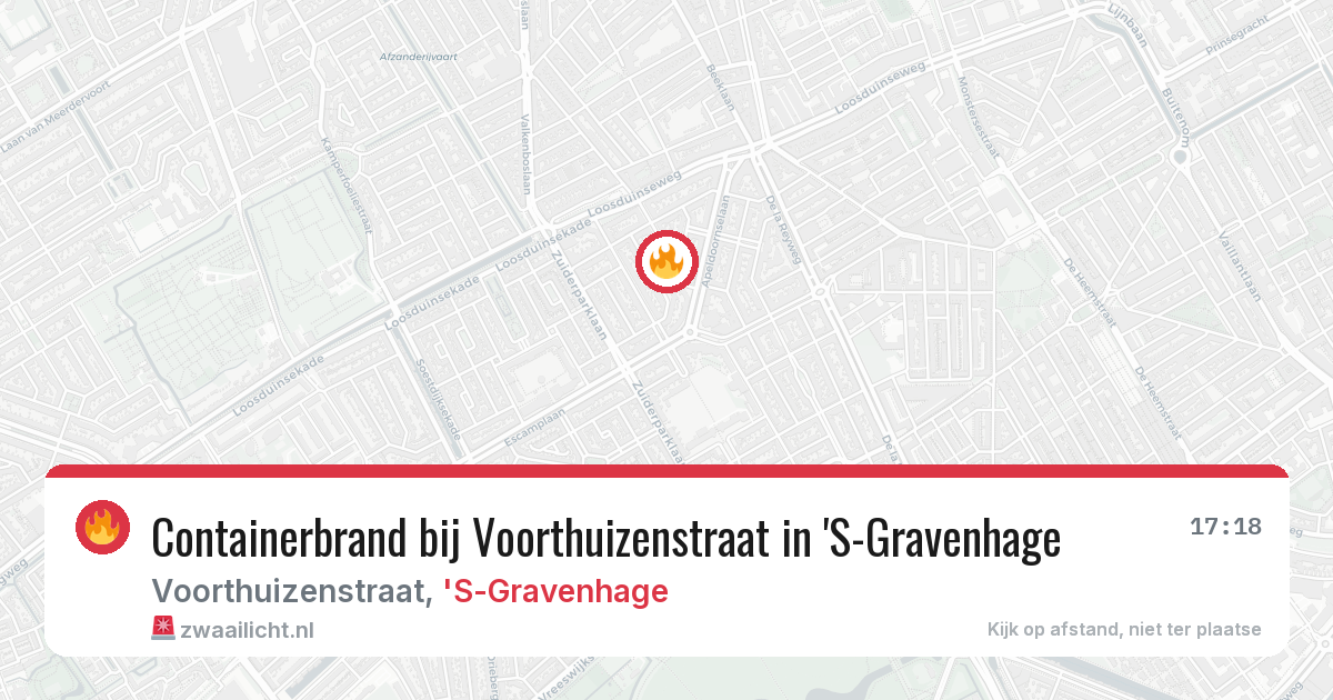 Containerbrand bij Voorthuizenstraat in 'S-Gravenhage — 25 jul 2026