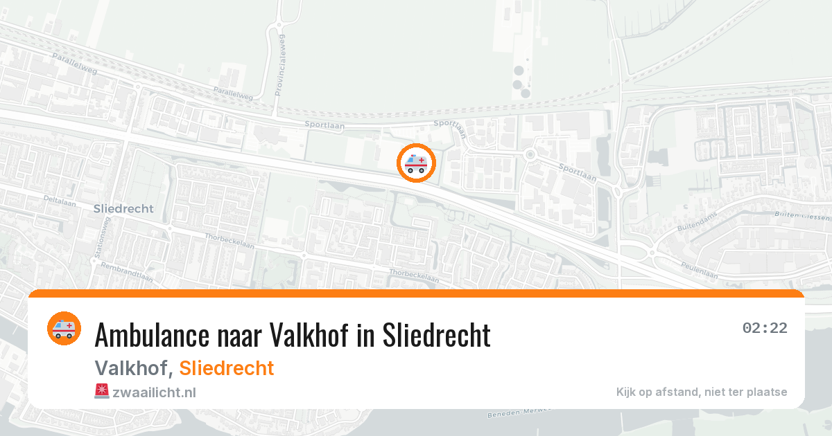 Ambulance naar Valkhof in Sliedrecht — 28 mei 2026