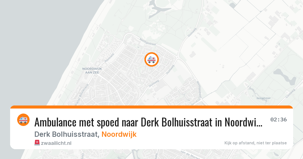 Ambulance met spoed naar Derk Bolhuisstraat in Noordwijk — 4 apr 2026