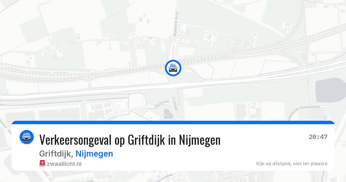 Verkeersongeval op Griftdijk in Nijmegen — 4 aug 2026