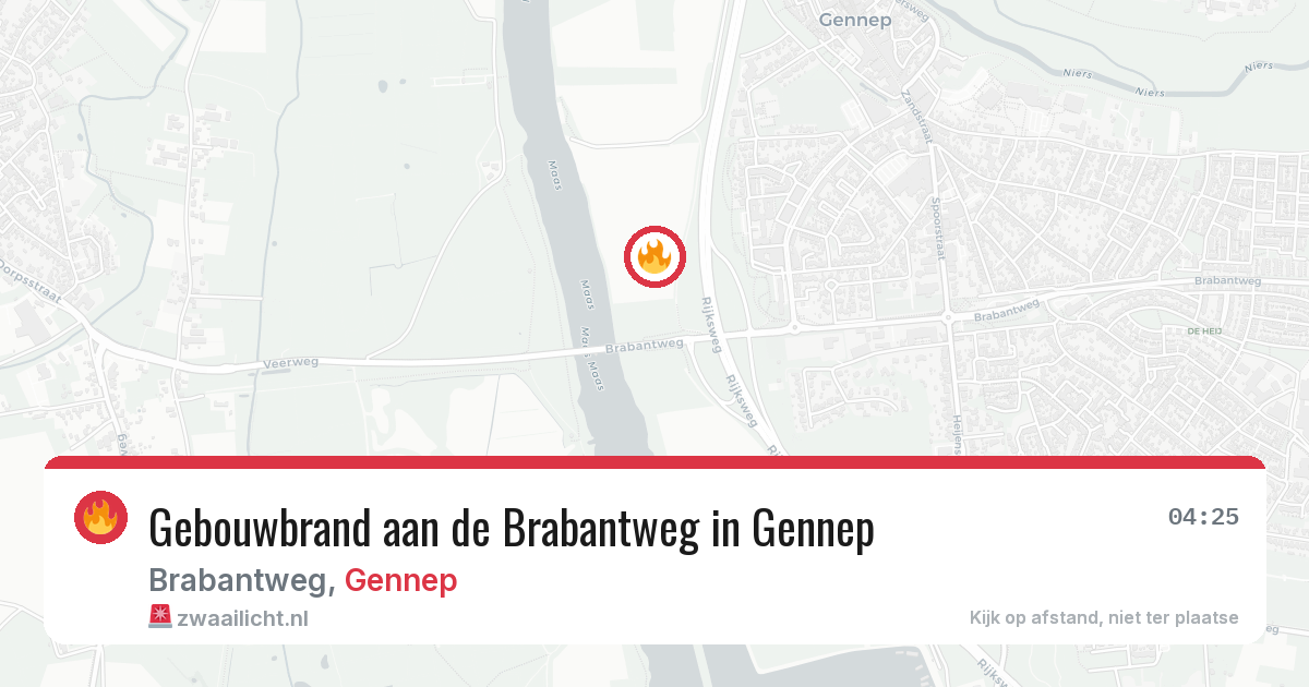 Gebouwbrand aan de Brabantweg in Gennep — 28 jun 2026