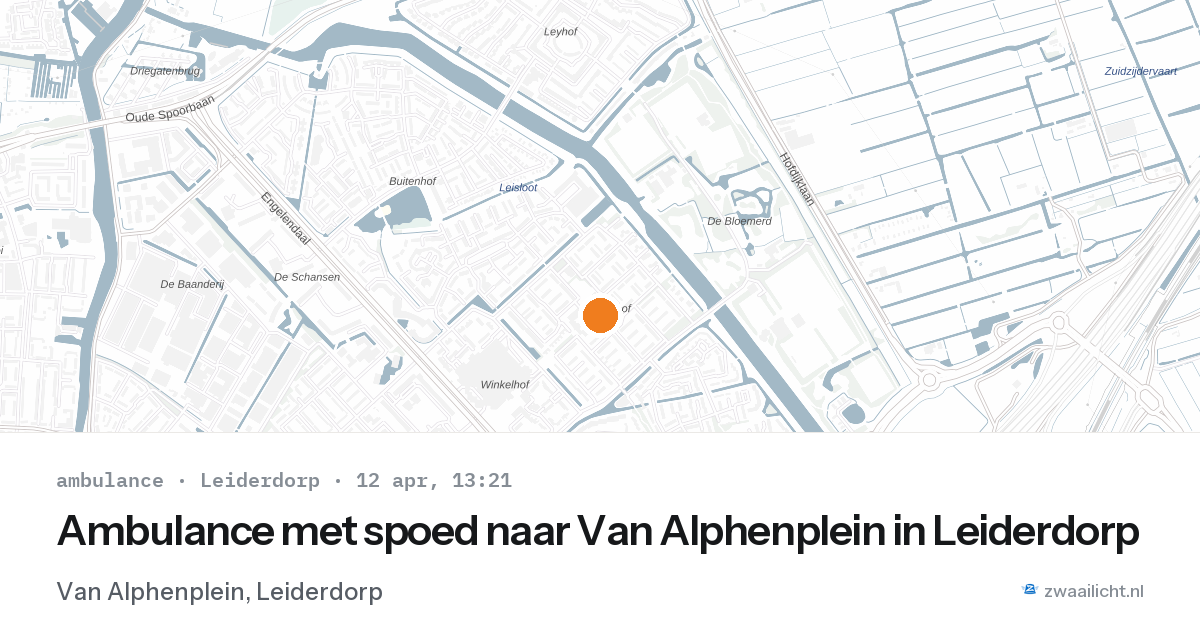Ambulance met spoed naar Van Alphenplein in Leiderdorp — 12 apr 2026