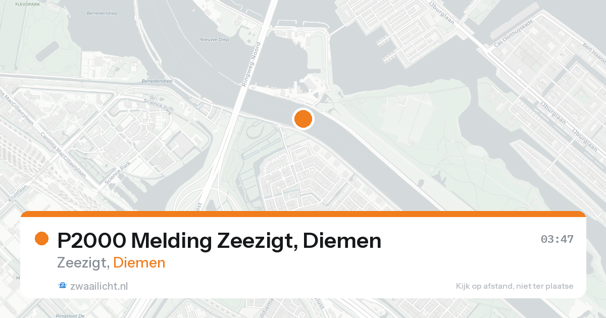 P2000 Melding Zeezigt, Diemen — 30 mei 2026
