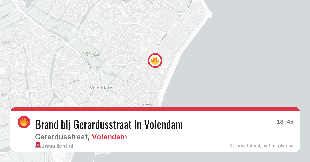 Brand bij Gerardusstraat in Volendam — 20 apr 2026