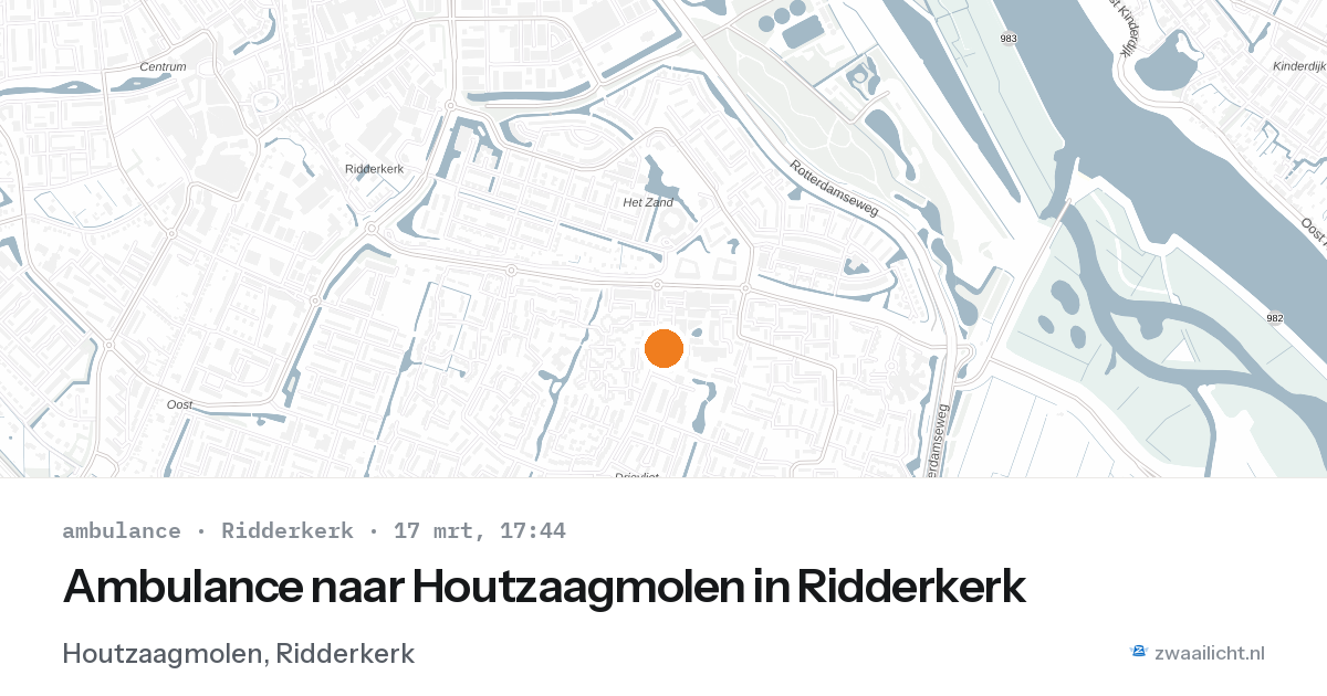 Ambulance naar Houtzaagmolen in Ridderkerk — 17 mrt 2026