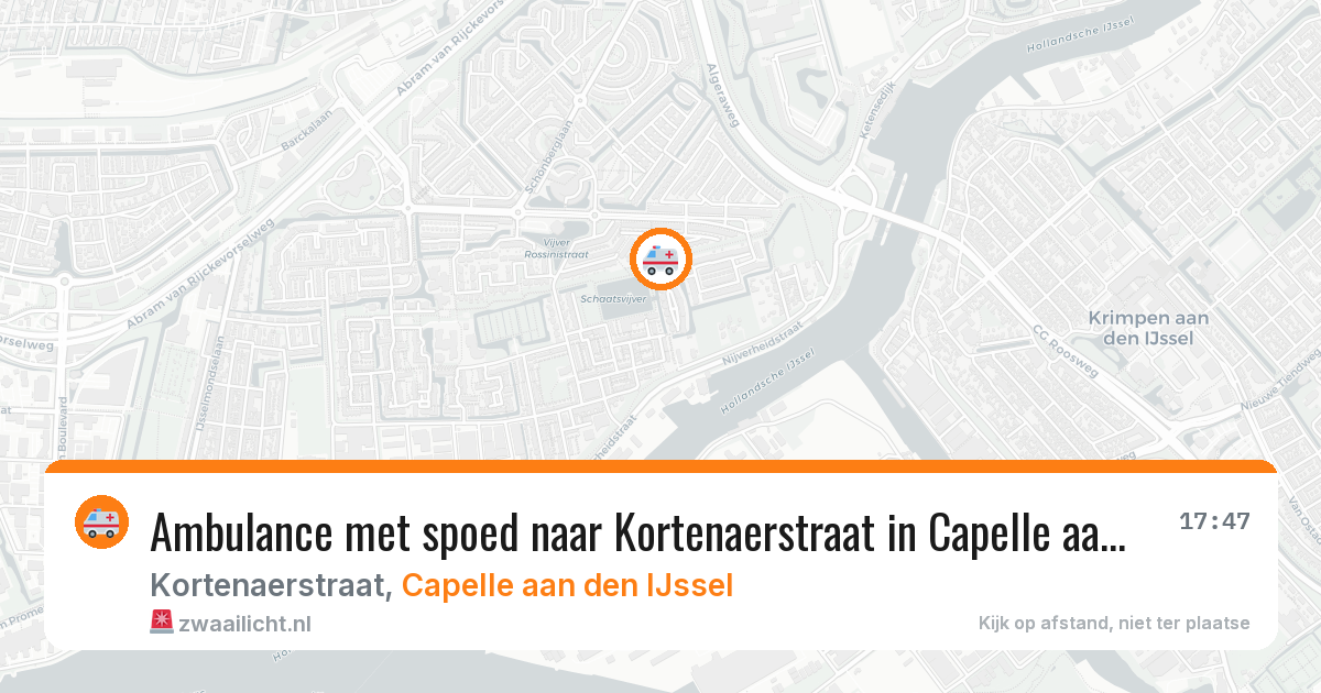 Ambulance met spoed naar Kortenaerstraat in Capelle aan den IJssel — 22 apr 2026