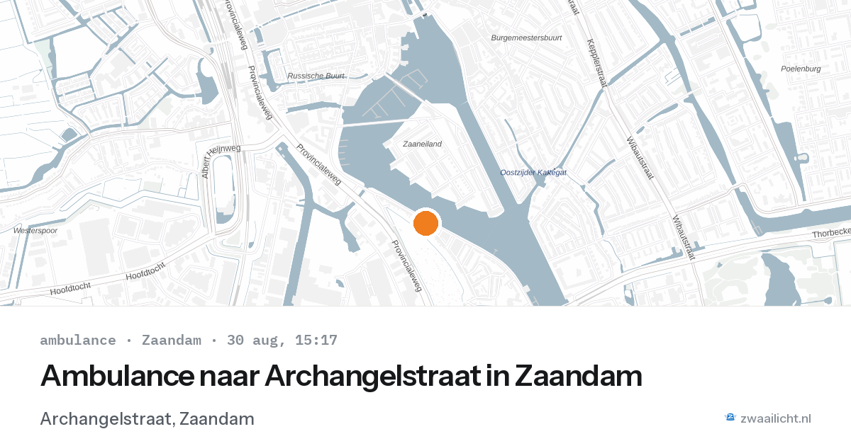Ambulance naar Archangelstraat in Zaandam — 30 aug 2026