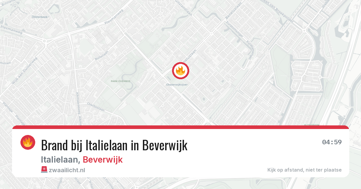 Brand bij Italielaan in Beverwijk — 26 jun 2026