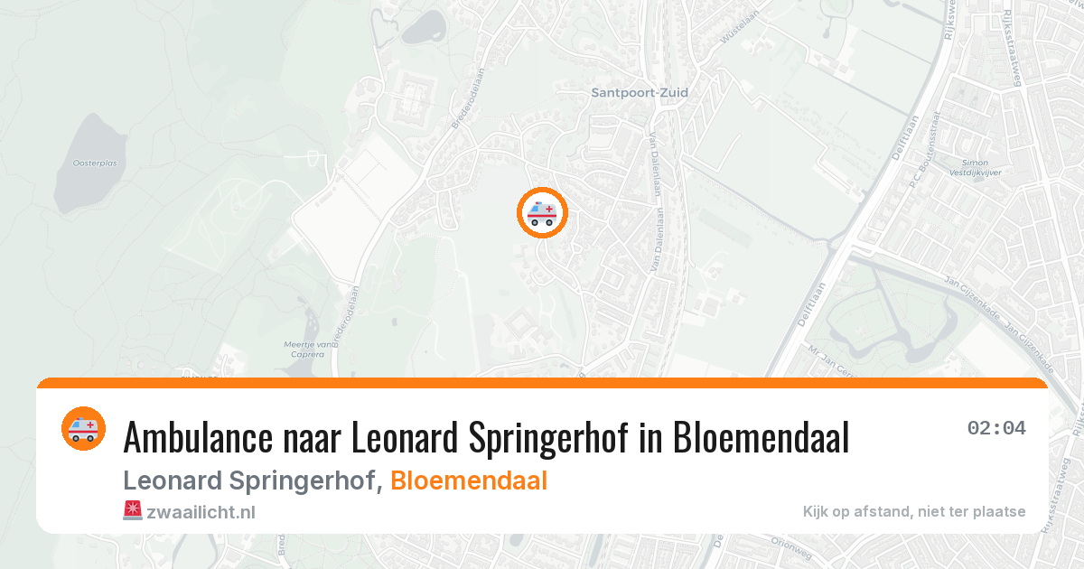 Ambulance naar Leonard Springerhof in Bloemendaal — 8 jul 2026