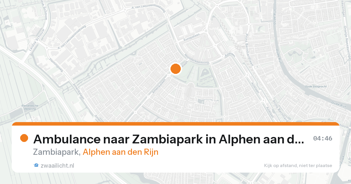 Ambulance naar Zambiapark in Alphen aan den Rijn — 21 aug 2026