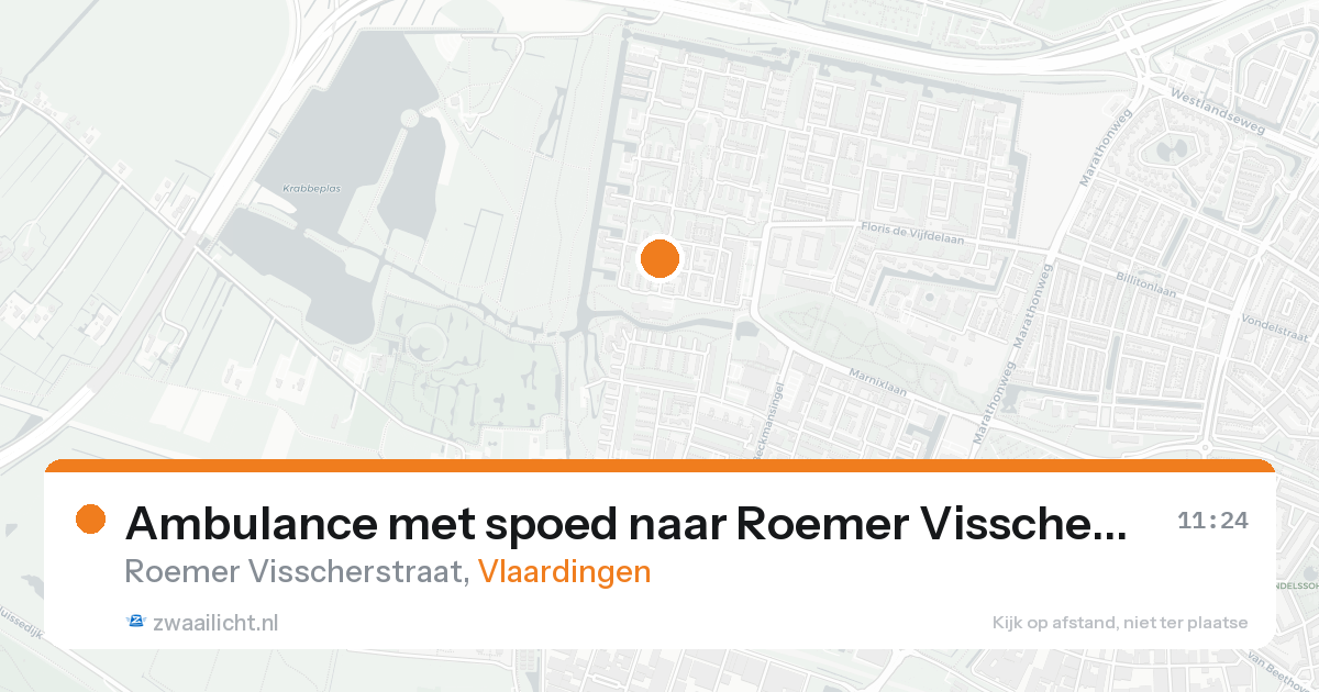 Ambulance met spoed naar Roemer Visscherstraat in Vlaardingen — 20 aug 2026