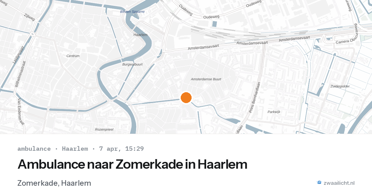 Ambulance naar Zomerkade in Haarlem — 7 apr 2026