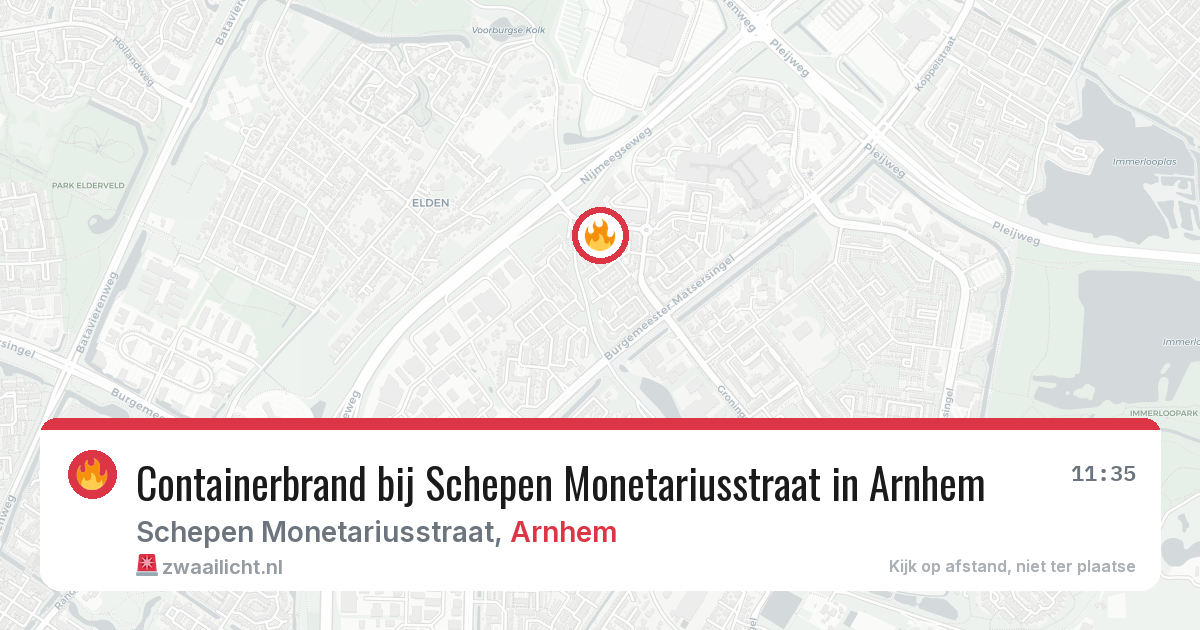 Containerbrand bij Schepen Monetariusstraat in Arnhem — 16 jul 2026