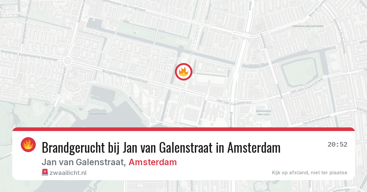 Brandgerucht bij Jan van Galenstraat in Amsterdam — 25 jun 2026