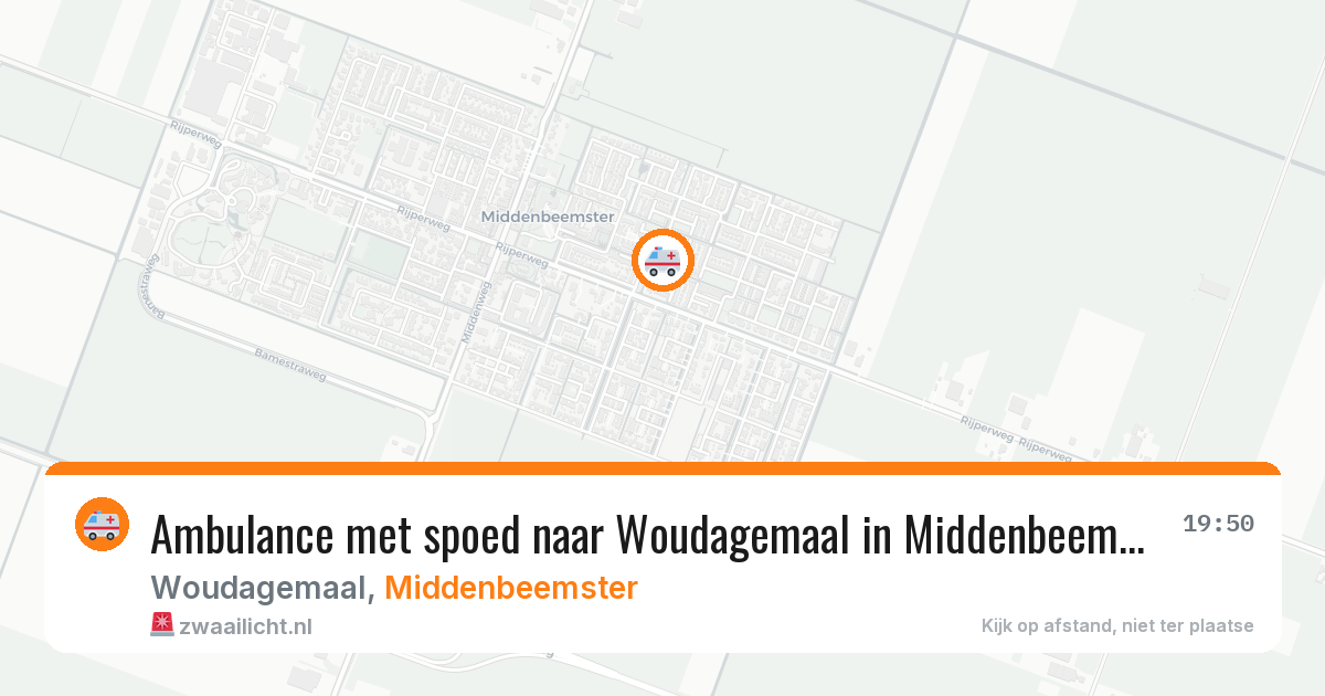 Ambulance met spoed naar Woudagemaal in Middenbeemster — 29 apr 2026
