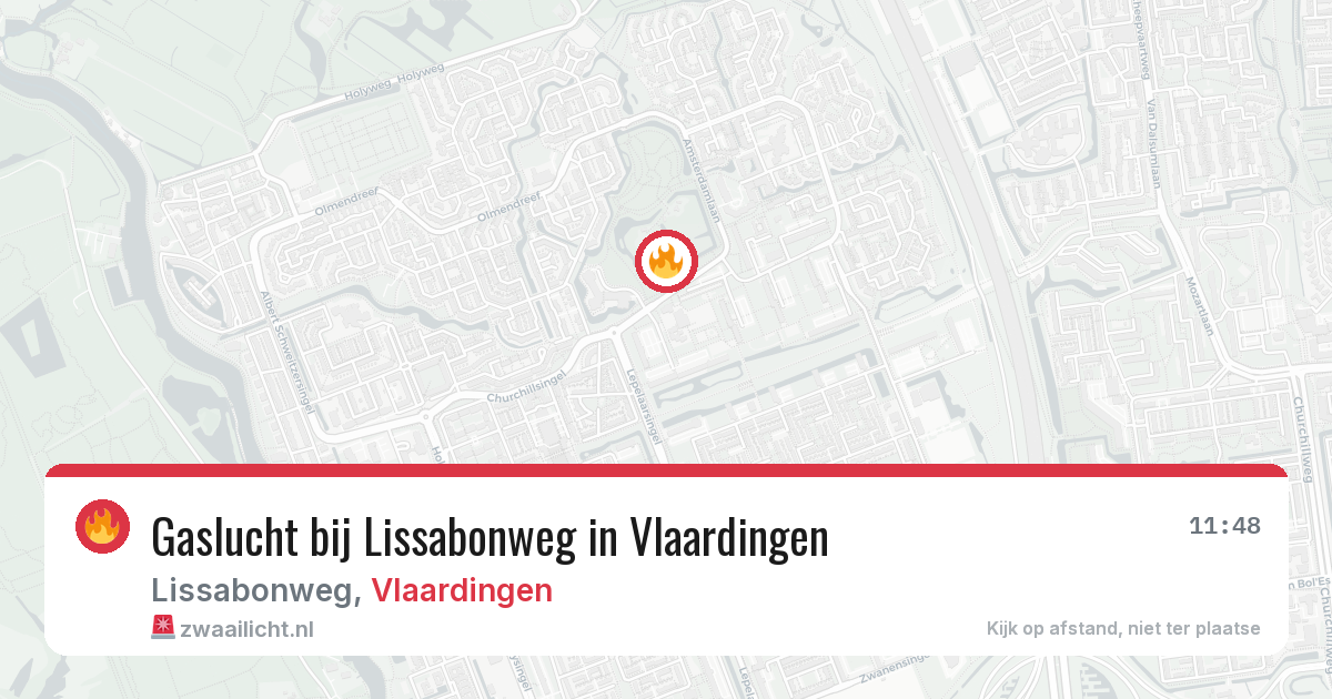 Gaslucht bij Lissabonweg in Vlaardingen — 13 jun 2026