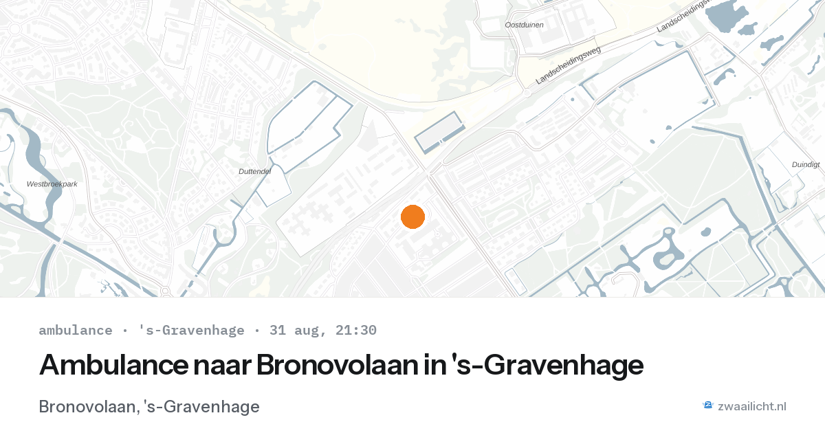 Ambulance naar Bronovolaan in 's-Gravenhage — 31 aug 2026