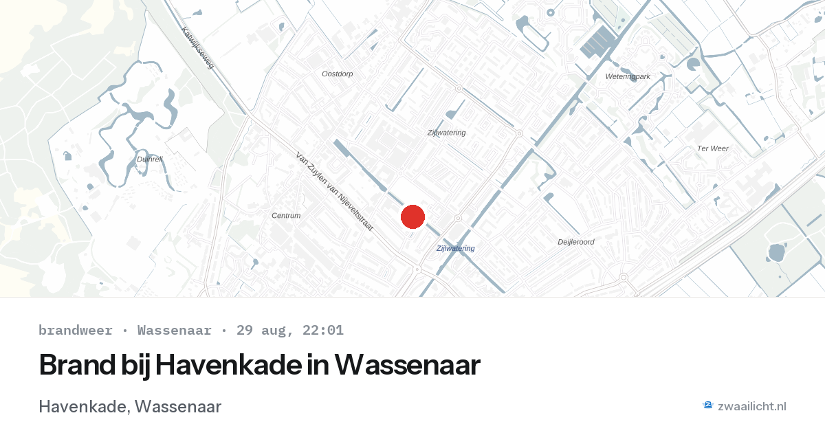 Brand bij Havenkade in Wassenaar — 29 aug 2026