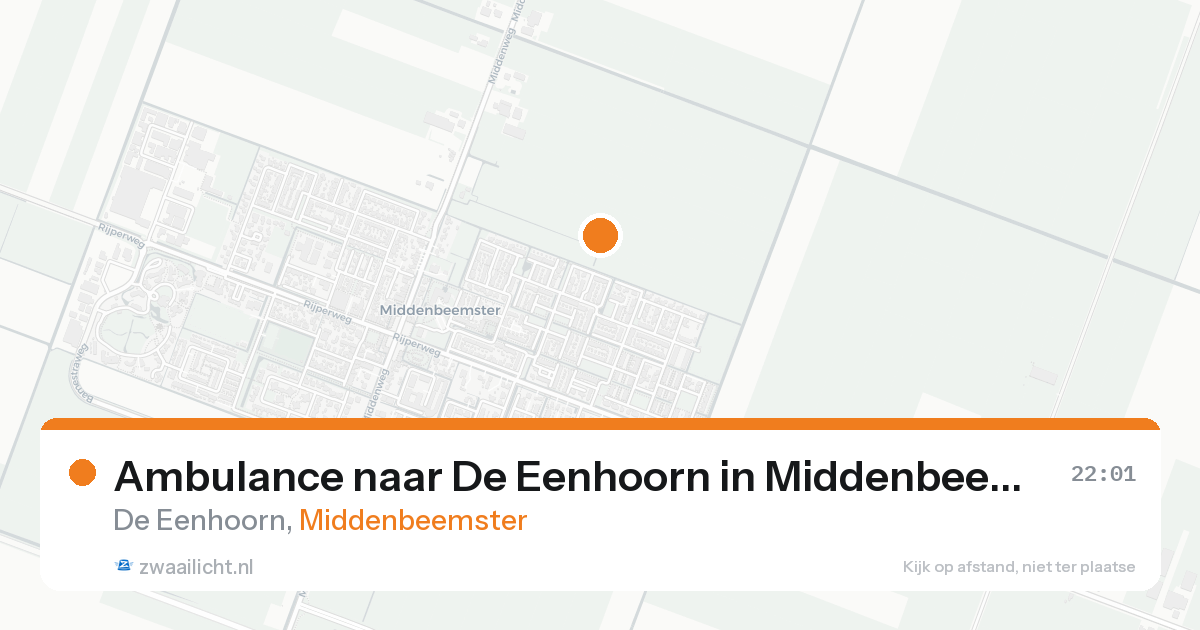Ambulance naar De Eenhoorn in Middenbeemster — 22 aug 2026