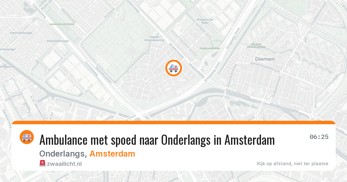 Ambulance met spoed naar Onderlangs in Amsterdam — 13 jul 2026
