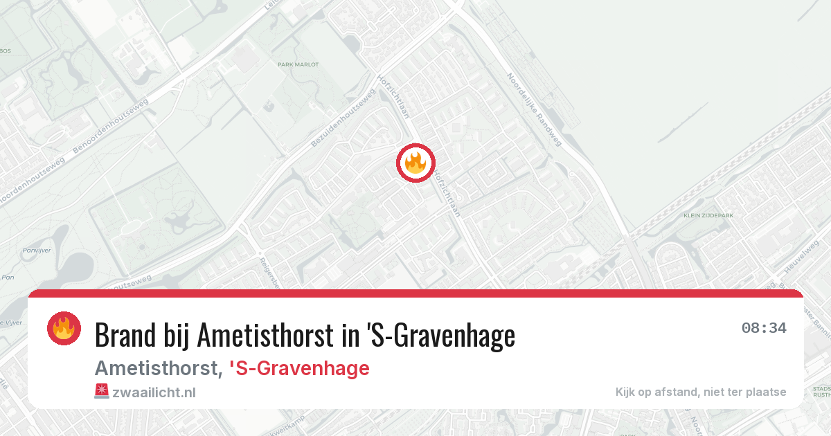 Brand bij Ametisthorst in 'S-Gravenhage — 9 jun 2026