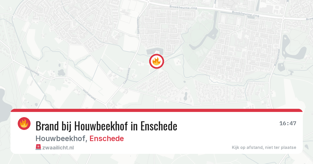 Brand bij Houwbeekhof in Enschede — 29 mei 2026