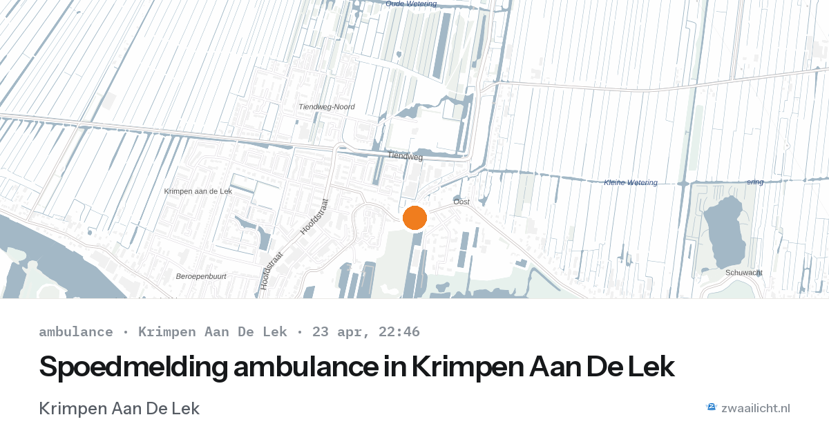 Spoedmelding ambulance in Krimpen Aan De Lek — 23 apr 2026