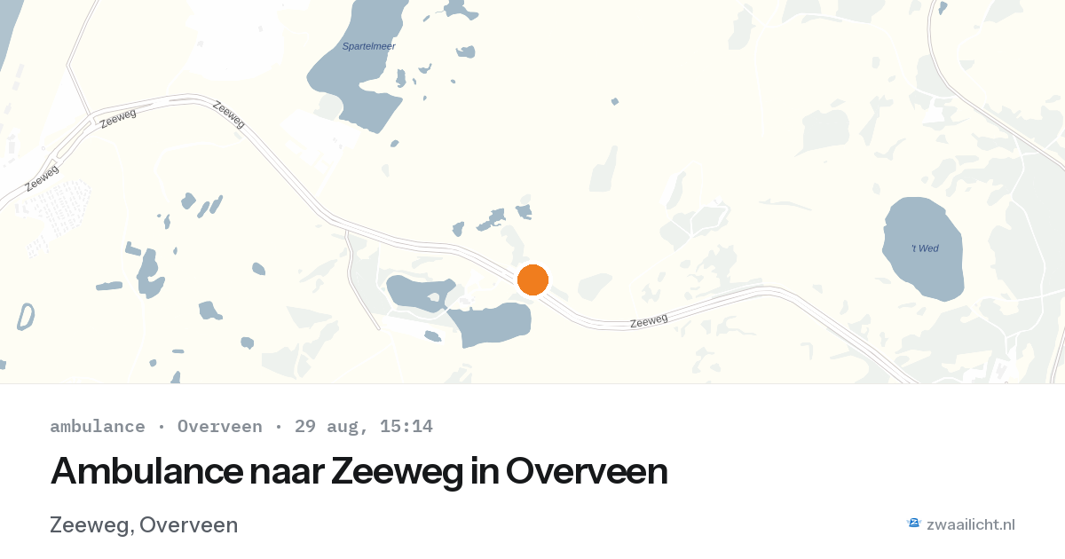 Ambulance naar Zeeweg in Overveen — 29 aug 2026
